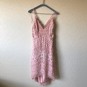 ASTR pink lace bodycon dress